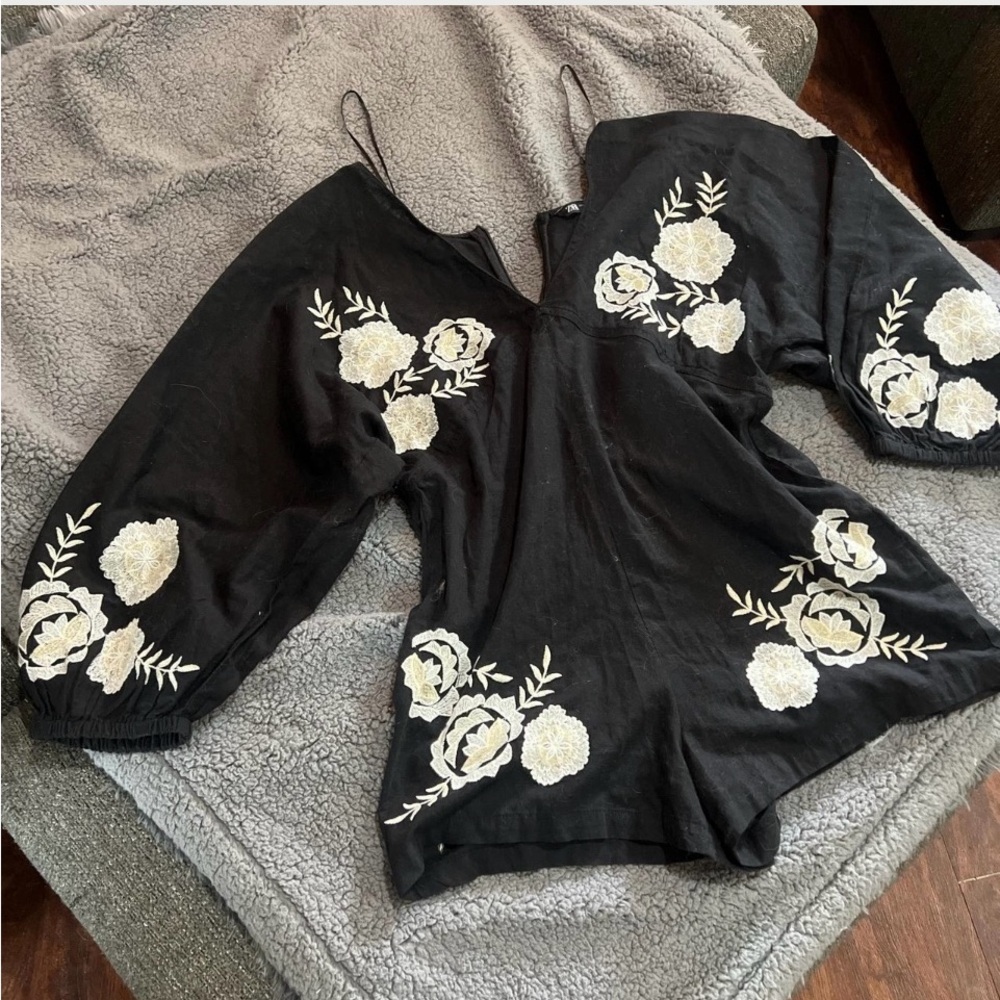 Zara Black  Embellished Mini Romper😍